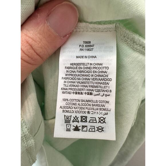 BODEN Petite Light Green Lace Trim Button Blouse Long Sleeve Cotton NWT | Size 6 - Picture 7 of 8